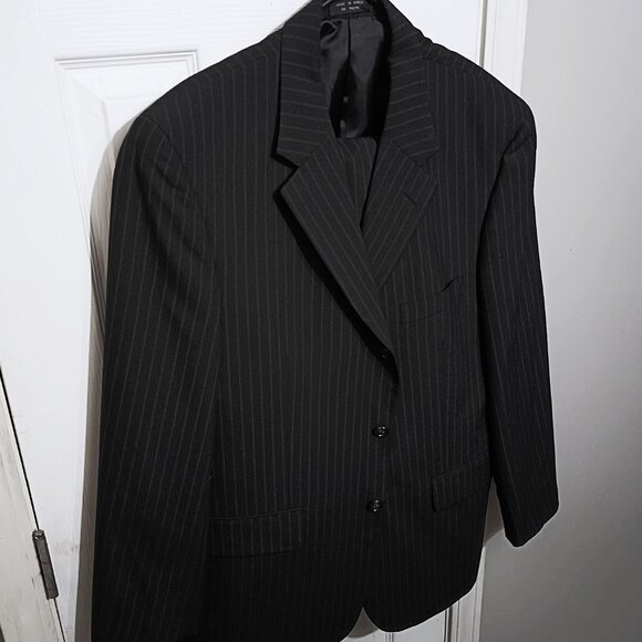 Enrico Gelini Men 2 Piece Dark Blue Pinstripe Suit 42S - Picture 2 of 16